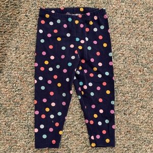 Carter’s Navy blue polkadot leggings 24M